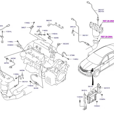 392103CEE0 سنسور اکسیژن جلو آزرا اصلی هیوندای